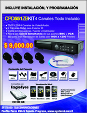 AVTECH CPD551ZBKIT- DVR 4 CANALES CON SALIDA DE VIDEO BNC&VGA/ H.264/ 120FPS/ INTERFAZ SATA/ 4 CAMARAS BULLET/HD 500GB